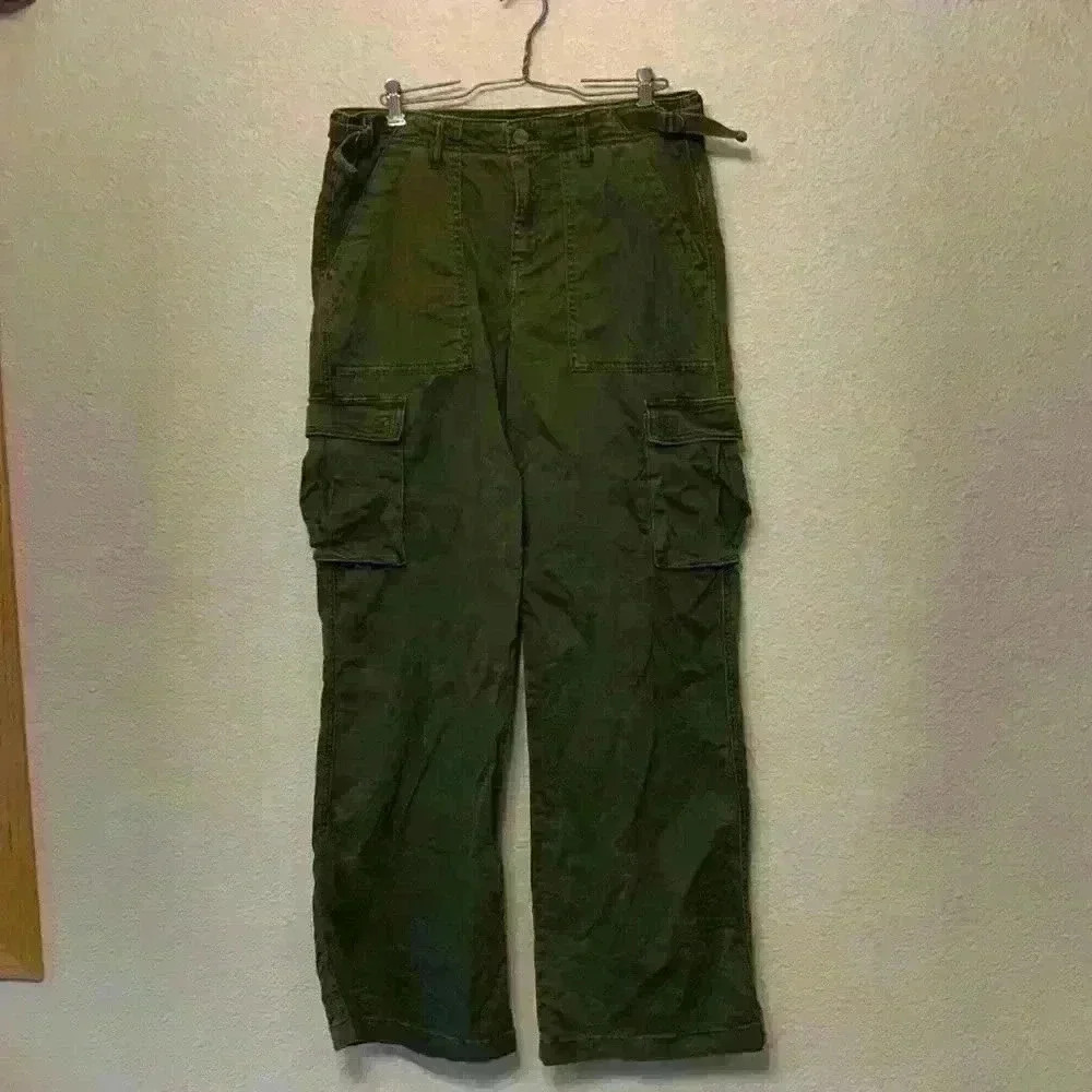 Sanctuary green pant sz s cargo bootcut baggie grunge streetwear casual *flaws